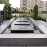 moderne tuin RVS waterelement vijver rivius tuinontwerp